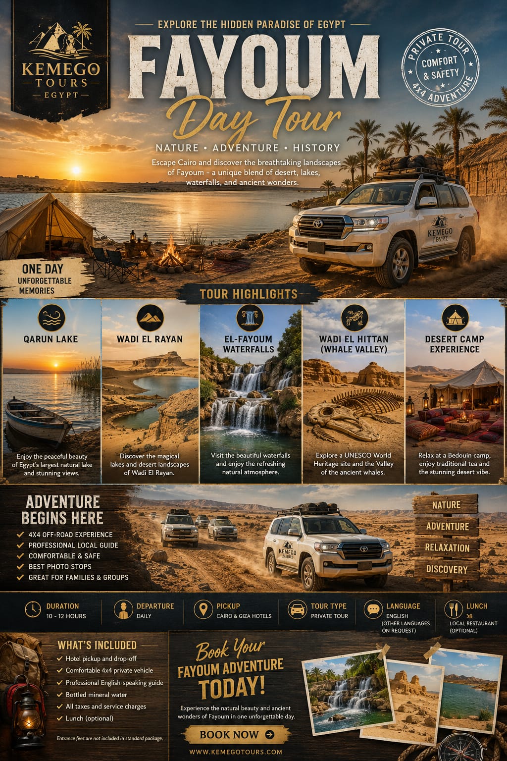 2 Days / 1 Night Adventure in Fayoum Egypt's Hidden Oasis